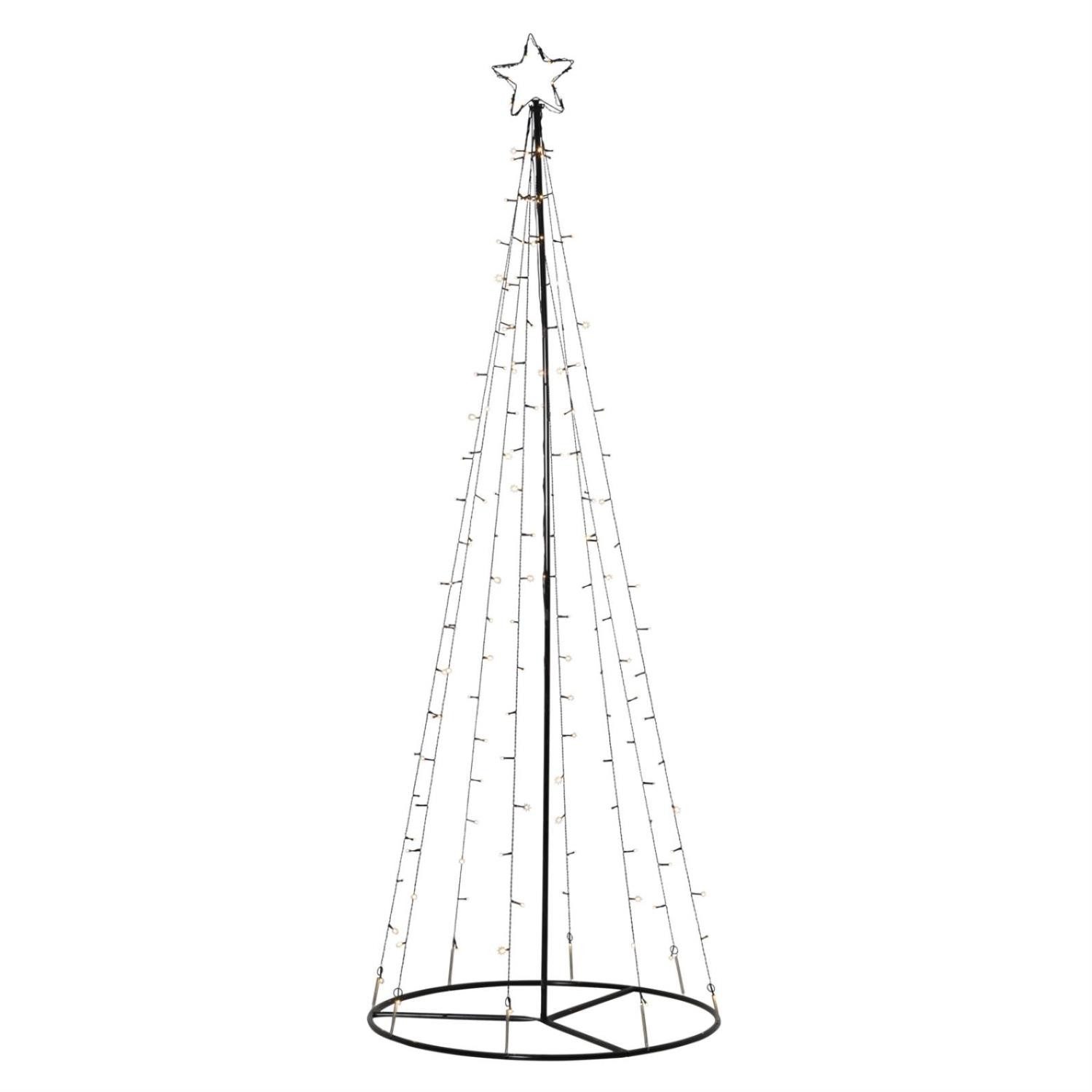MARELIDA LED Baum LED Lichterbaum mit Sternspitze Weihnachtsbaum funkelnd 2,1m außen, LED Classic, warmweiß (2100K bis 3000K)