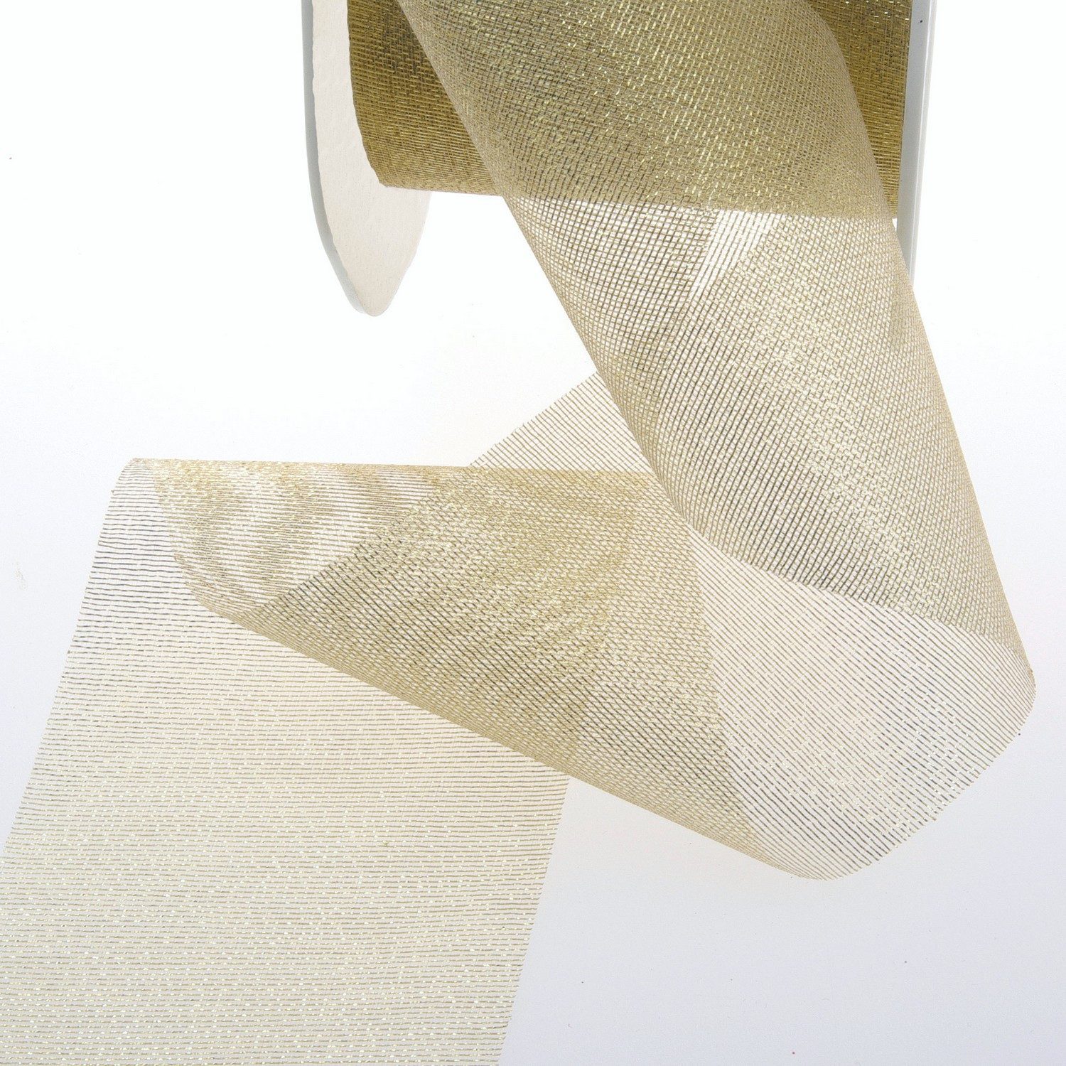 Deko AS Dekoband Transparentes Lurexband "Luxury" in Gold - 70mm Breite 25 Meter Rolle