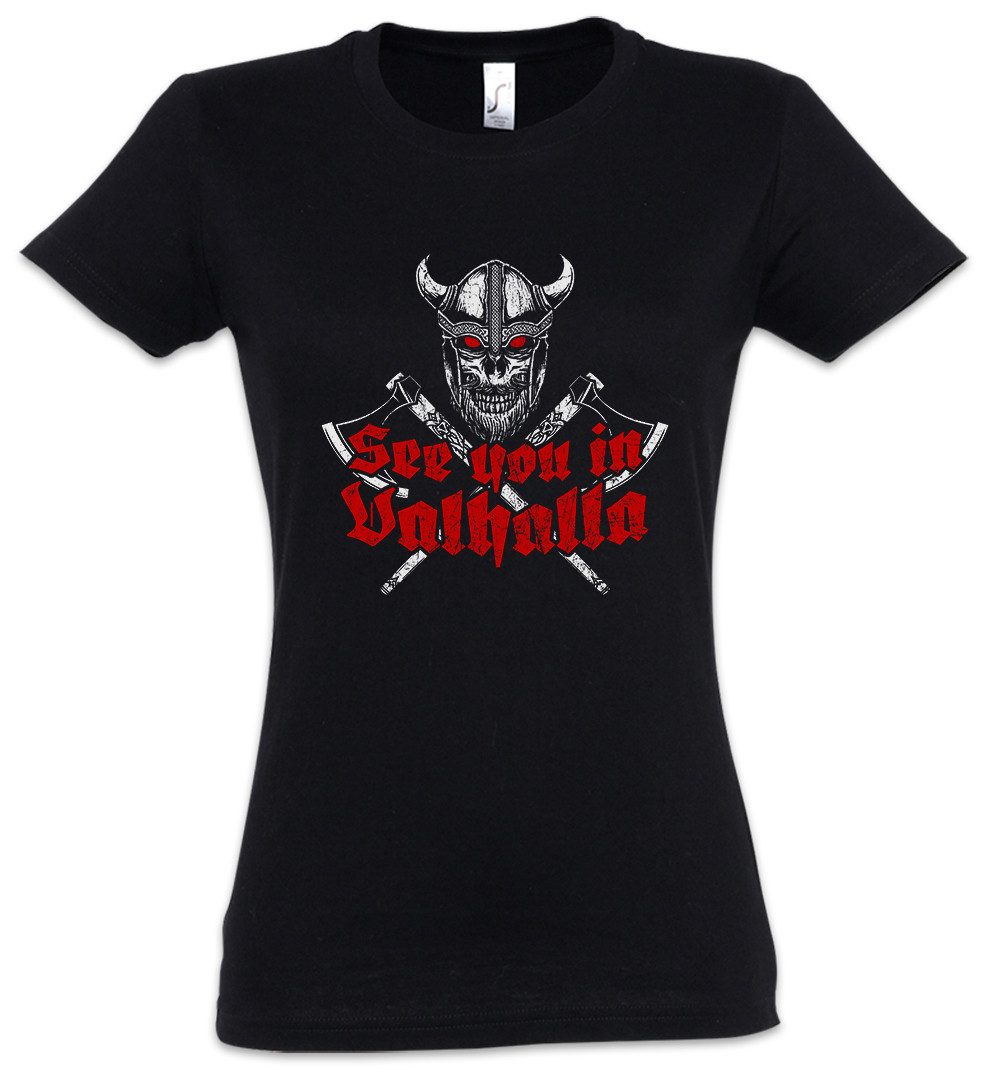 Print-Shirt See You In Valhalla Damen T-Shirt Walhalla Thor Odin Asgard Vikings