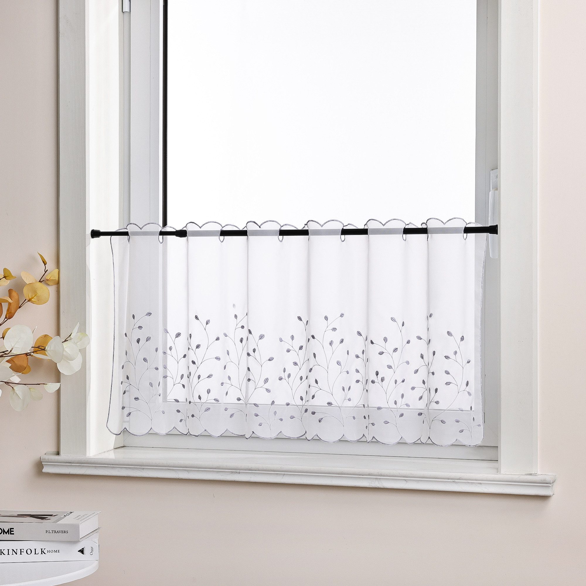 Joyswahl Scheibengardine (1 St), Stangendurchzug, transparent, Stickerei Ku günstig online kaufen