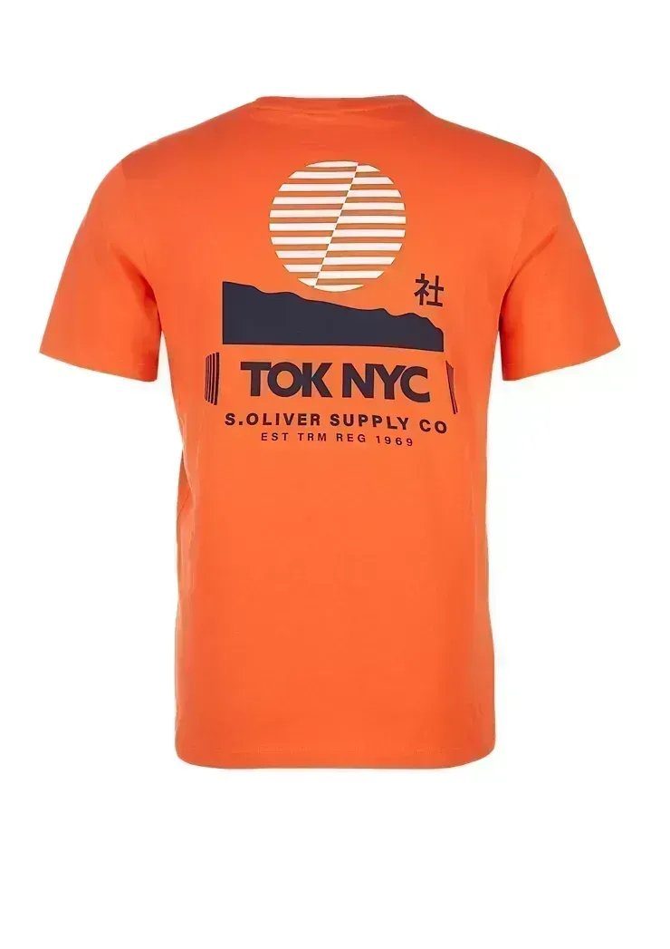 s.Oliver pop T-Shirt kurzarm Kurzarmshirt orange