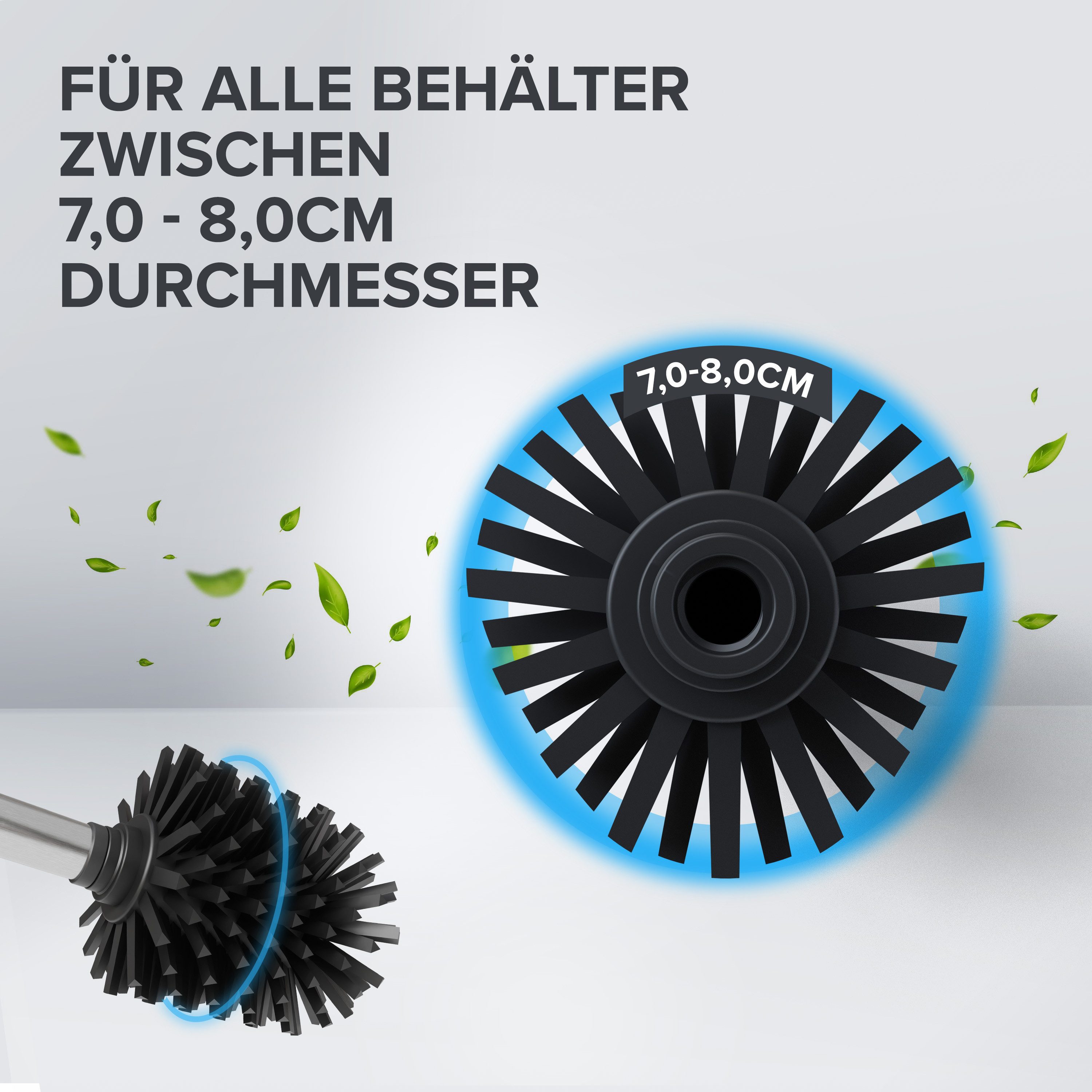 ovimar WC-Reinigungsbürste, (Packung, 2-tlg., 2), aus Edelstahl in Silber zur – Bild 4 von 5
