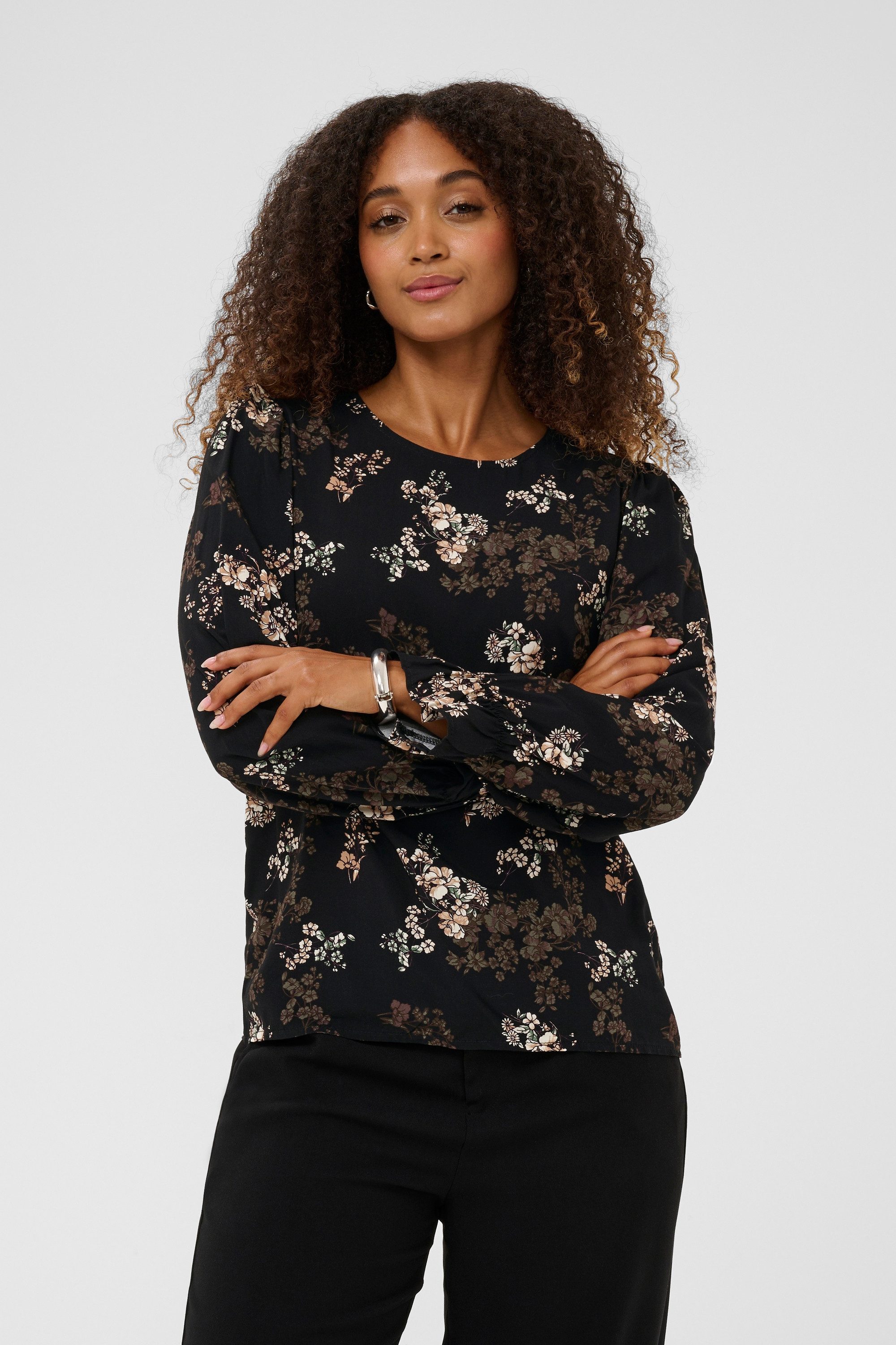 Cream Langarmbluse Langarm-Bluse CRAlora