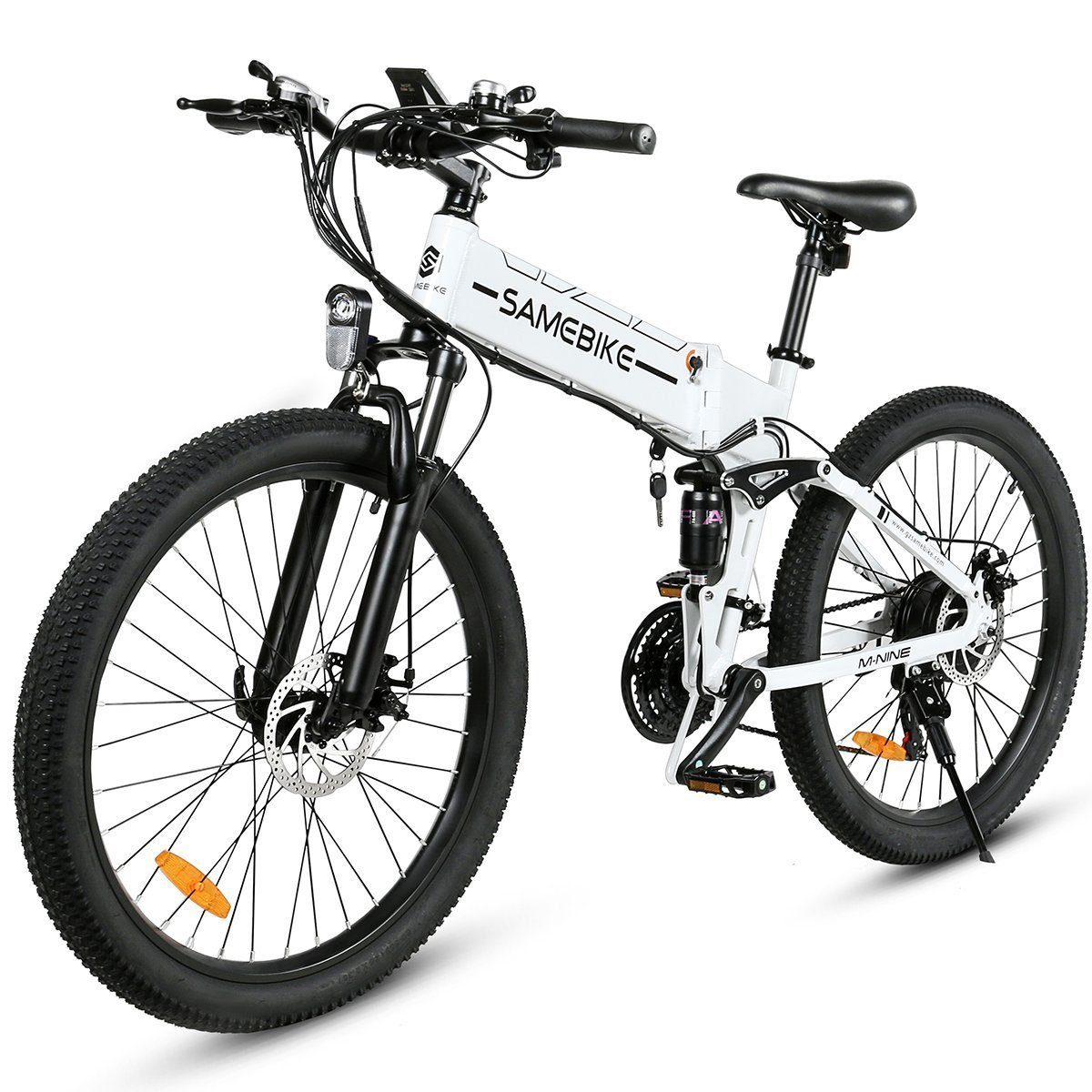 Gotagee E-Bike Elektrofahrrad LO26-II-FT herausnehmbarem Lithium-Ionen-Akku 7 Gänge, 7 Gang, (Set, Heckgepäckträger,Sitz- und Kopfhöhenverstellung,LED-Scheinwerfer) Weiß