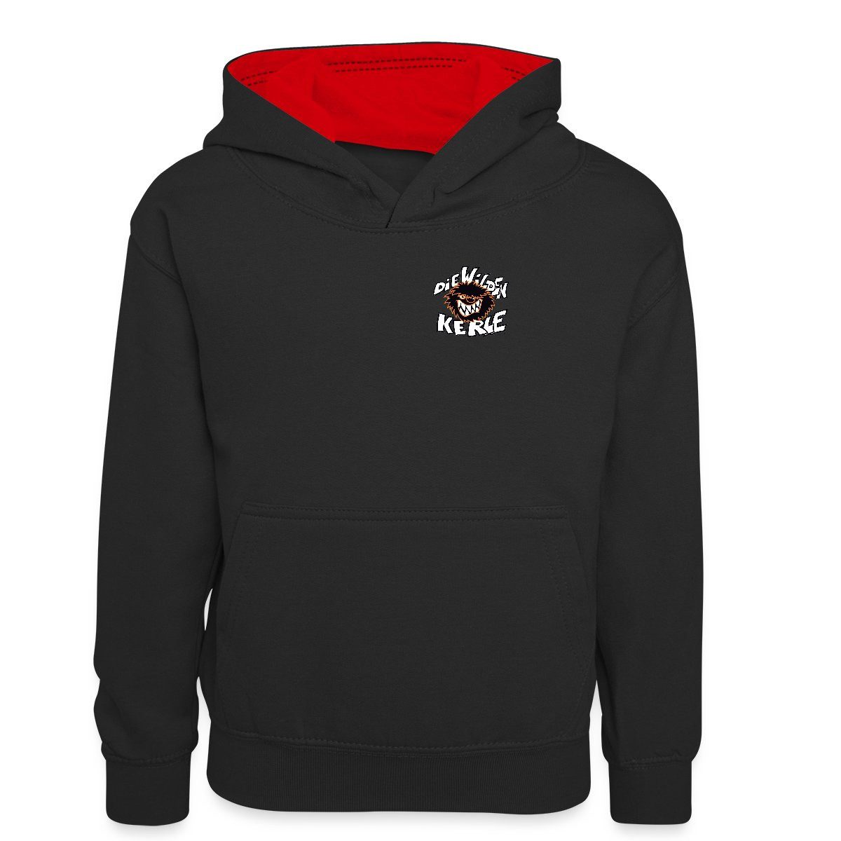 Hoodie Die wilden Kerle Kleines Logo Kinder Kontrast-Hoodie