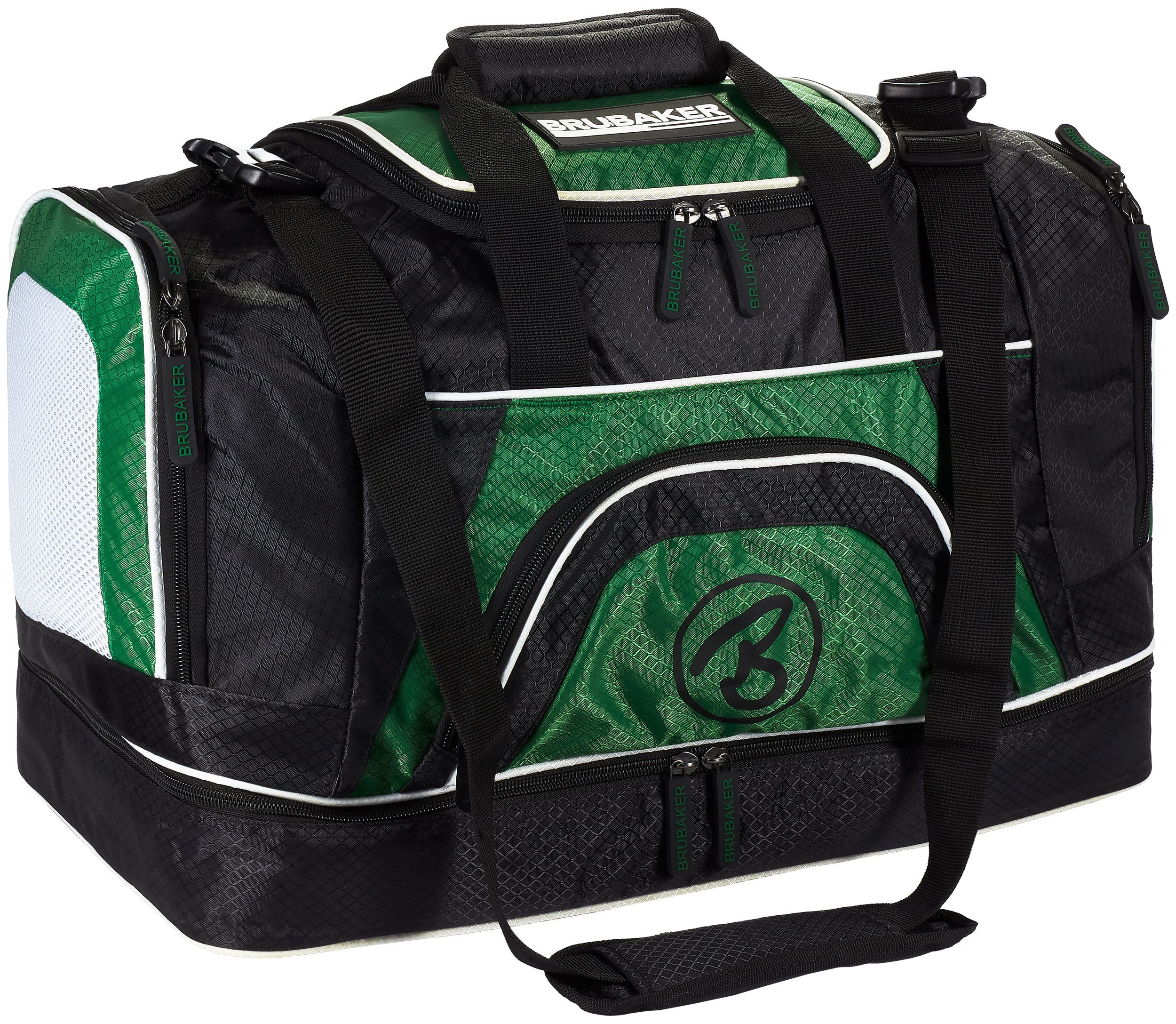 BRUBAKER Sporttasche XXL Trainingstasche 90 l oder 52 l (1-tlg., Reisetasche mit Schuhfach und Nassfach), Fitnesstasche mit abnehmbarem Schultergurt Grün und Schwarz