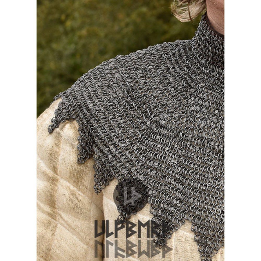 Battle Merchant Ritter-Kostüm Bischofskragen, Kettenkragen, unvernietete Ringe, Ø 8mm, Federstahl