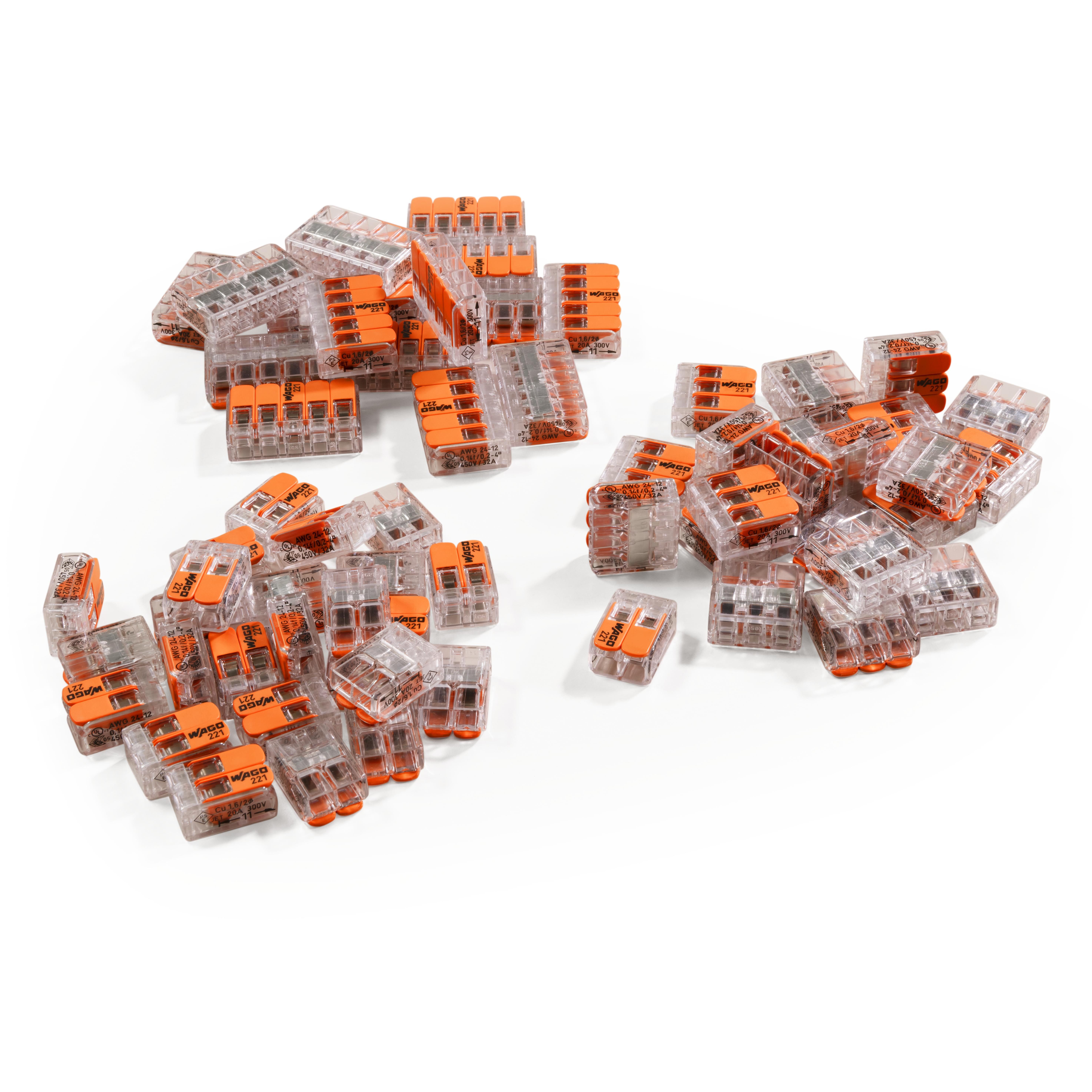 WAGO Verbindungsklemme WAGO Klemmen-Set, 61-teilig, 27x 221-412, 20x 221-413, 14x 221-415