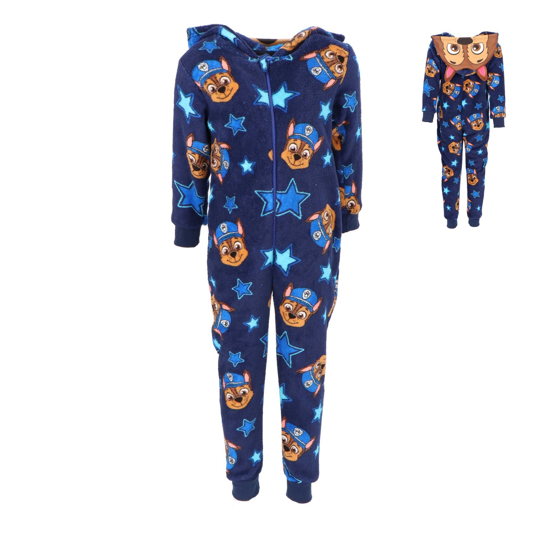 PAW PATROL Jumpsuit PAW Patrol Kuscheliger Fleece Jumpsuit Kinder Pyjamas mit Hoodie
