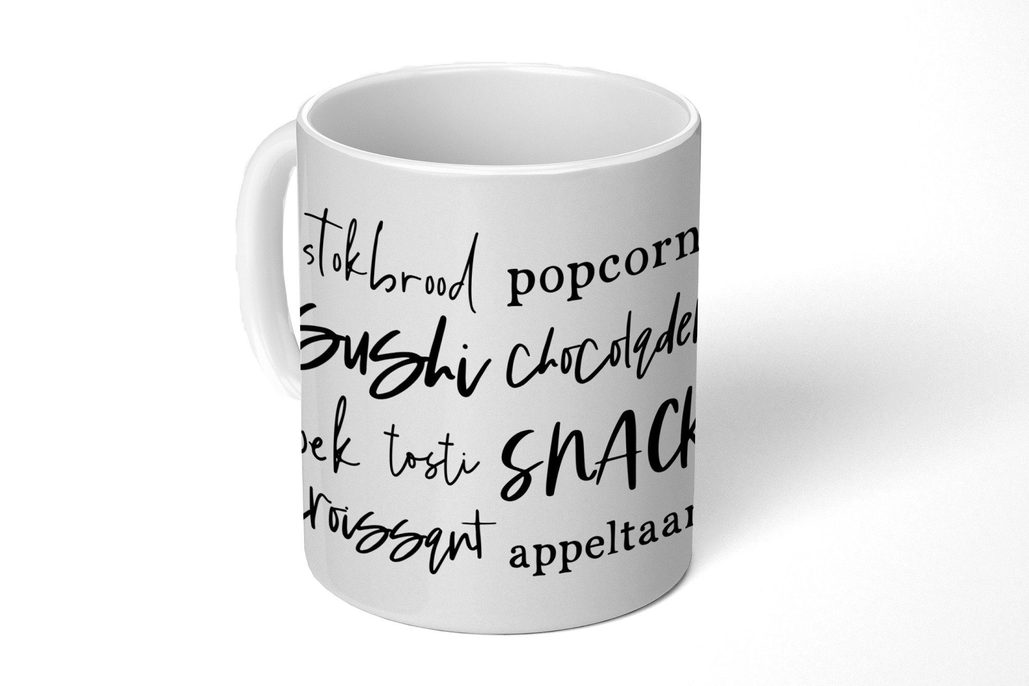 MuchoWow Tasse Küche - Lebensmittel - Kalligraphie, Keramik, Kaffeetassen, Teetasse, Becher, Teetasse, Geschenk