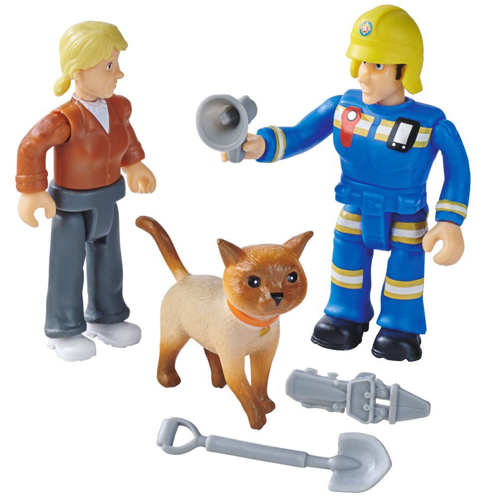 Feuerwehrmann Sam Spielfigur Elvis, Penny, Katze Spiel-Figuren Set Feuerwehrmann Sam