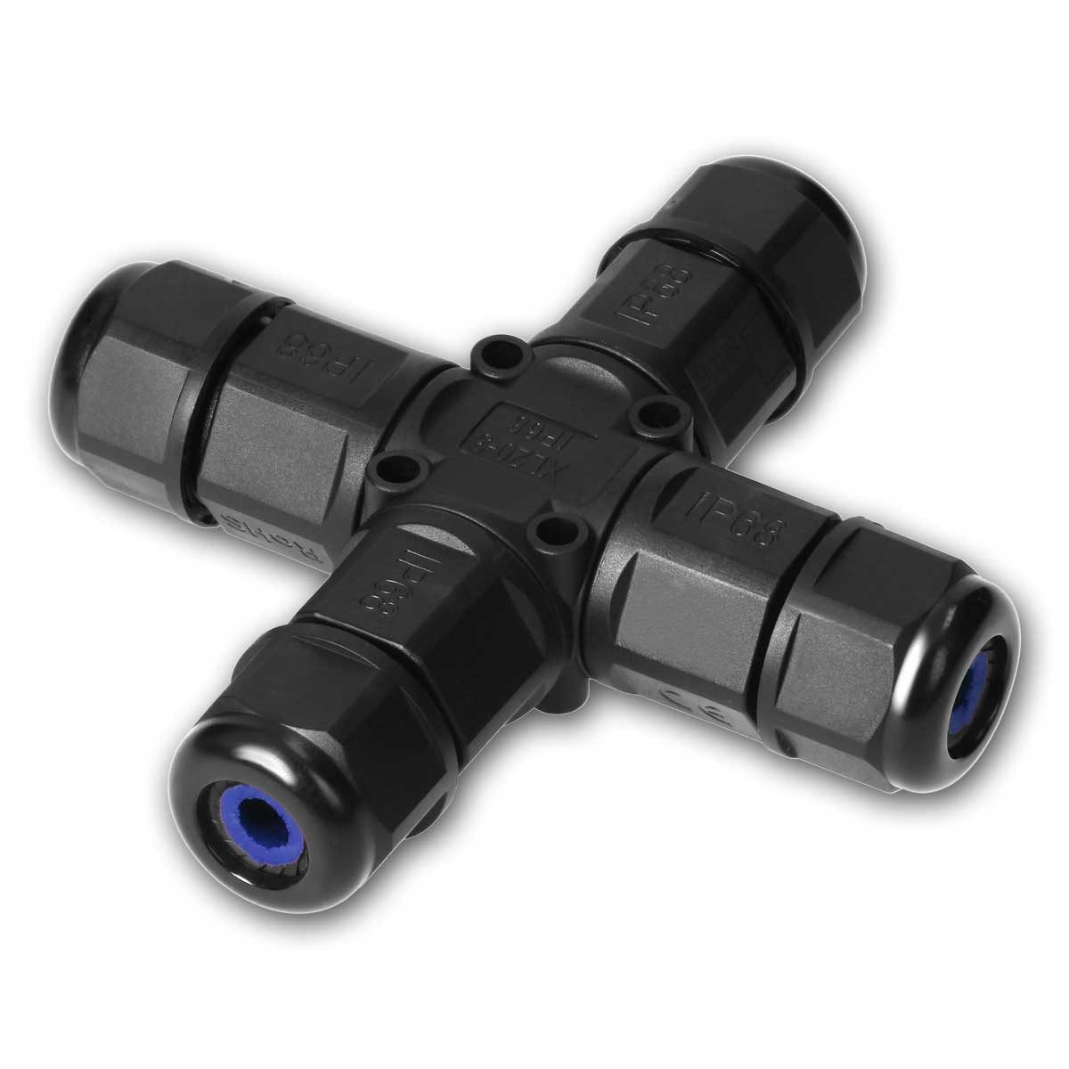 world-trading-net Kabelverbinder-Sortiment X-Abzweig-Kabelmuffe für 3x4mm², IP68, UV-stabil