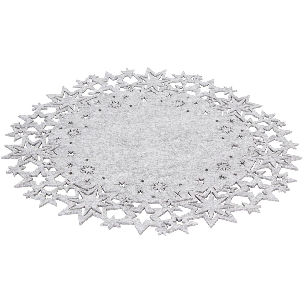 MICA Platzset Platzset - Sterne - aus Filz - Ø = 45 cm - grau günstig online kaufen
