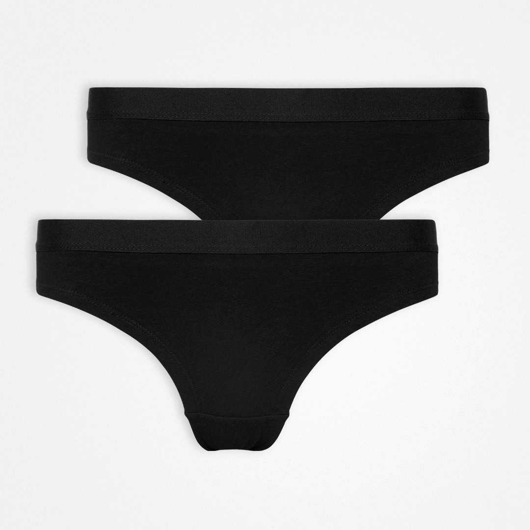 SNOCKS Brasilslip Brazilian Slip Waist Band Women, 2pcs Black