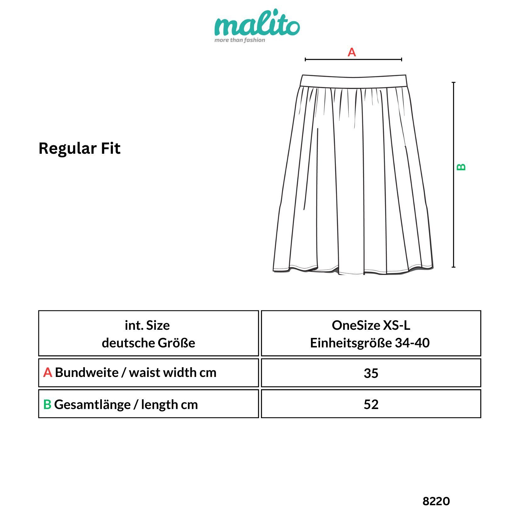 malito more than fashion A-Linien-Rock 8220 mit Stickereien in Einheitsgröße