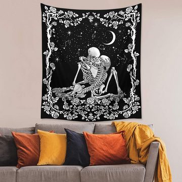Wandteppich Kissing Lovers Skull Tapestry,für Wohnzimmer Schlafzimmer (51"x59), Vaxiuja