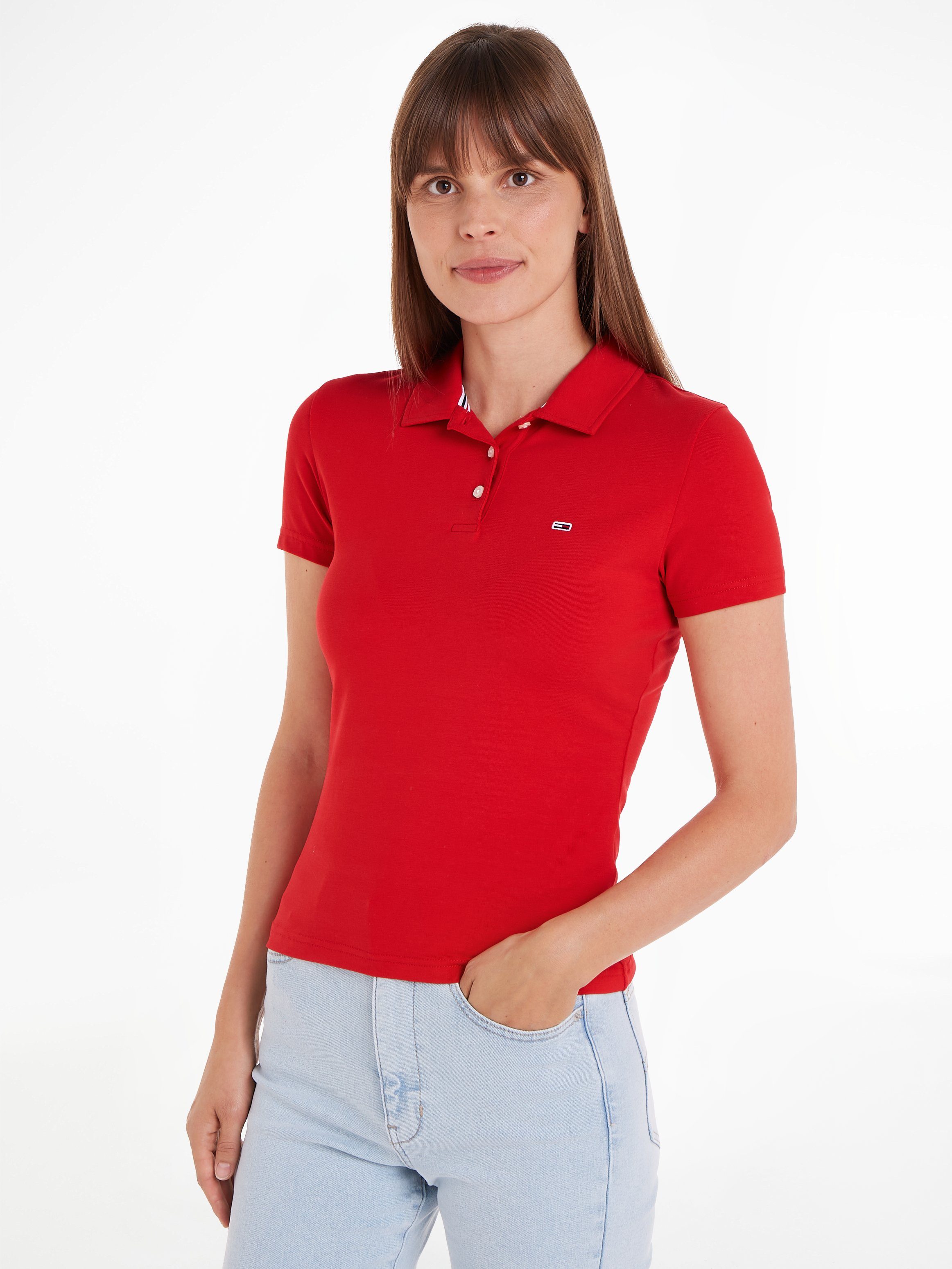 Tommy Jeans Poloshirt mit kurzer Knopfleiste