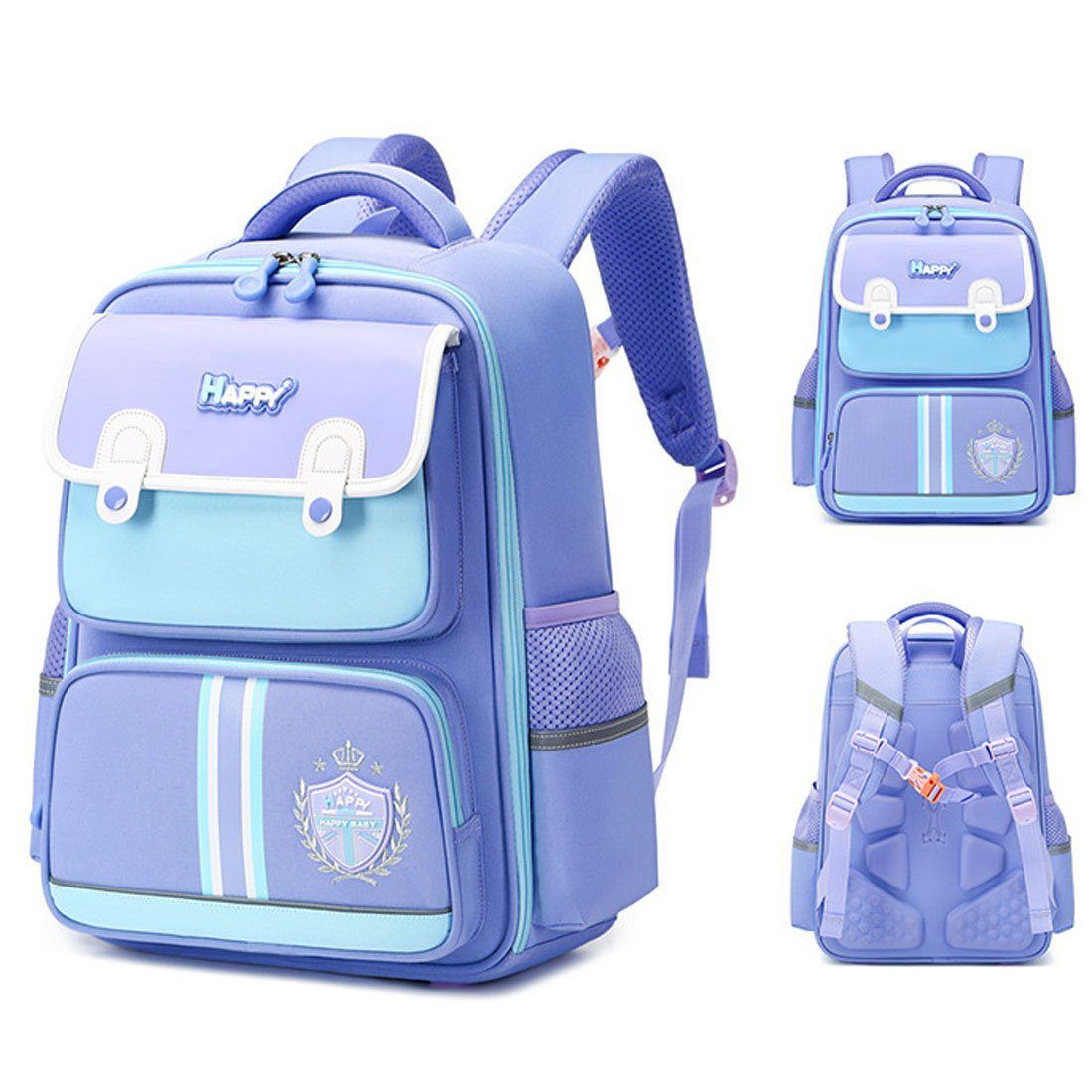 die für Klassen DÖRÖY Kinderschultasche Lila Schulrucksack 1-6, Schülerschultasche Wasserdichte