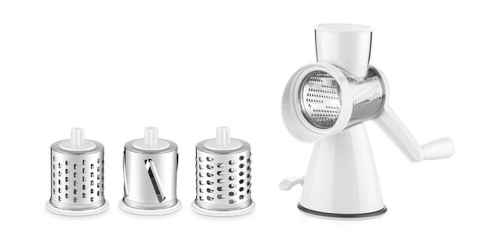 Tescoma Küchenreibe Universelle Reibemaschine HANDY, 4 Trommeln