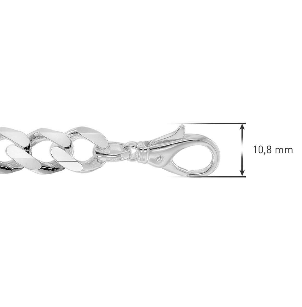 trendor Gliederarmband Herren-Silber 925 Panzer Breite 10,8 mm