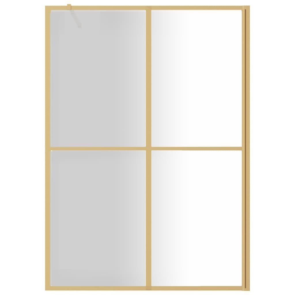 vidaXL Duschwand Walk In Duschwand für Begehbare Dusche ESG Klarglas Golden 140x195cm