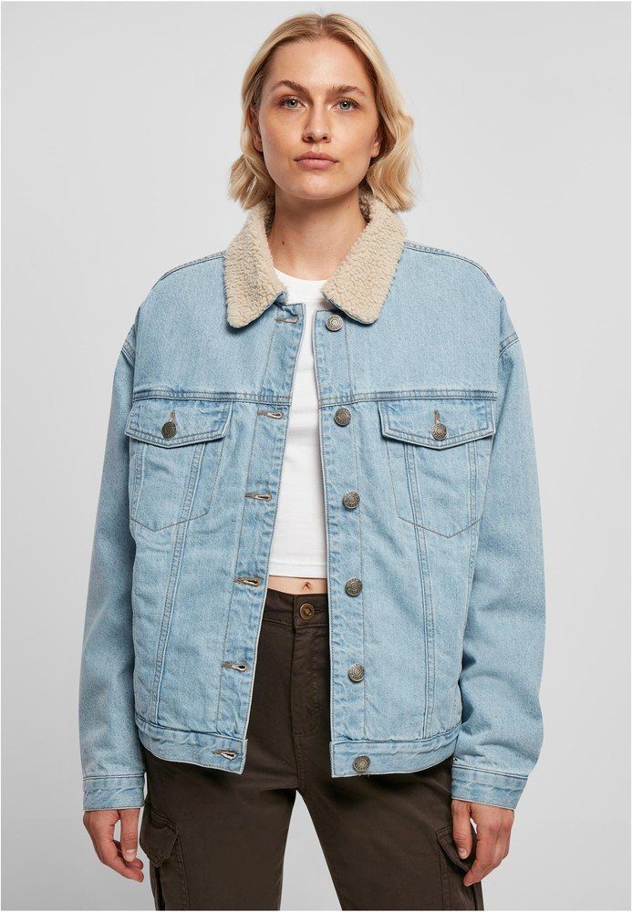 Urban Classics Damen Sherpa Jacke – Kuschelig Mit Kapuze & Kangurutasche