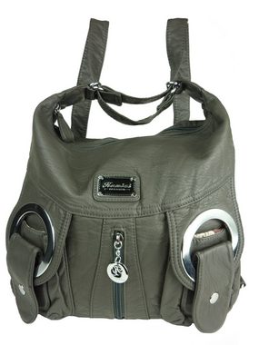 Taschen4life Schultertasche Rucksacktasche W6802 Multifunktionstasche, Tasche oder Rucksack, verstellbarer Schulterriemen, als Schultertasche oder Rucksack tragbar