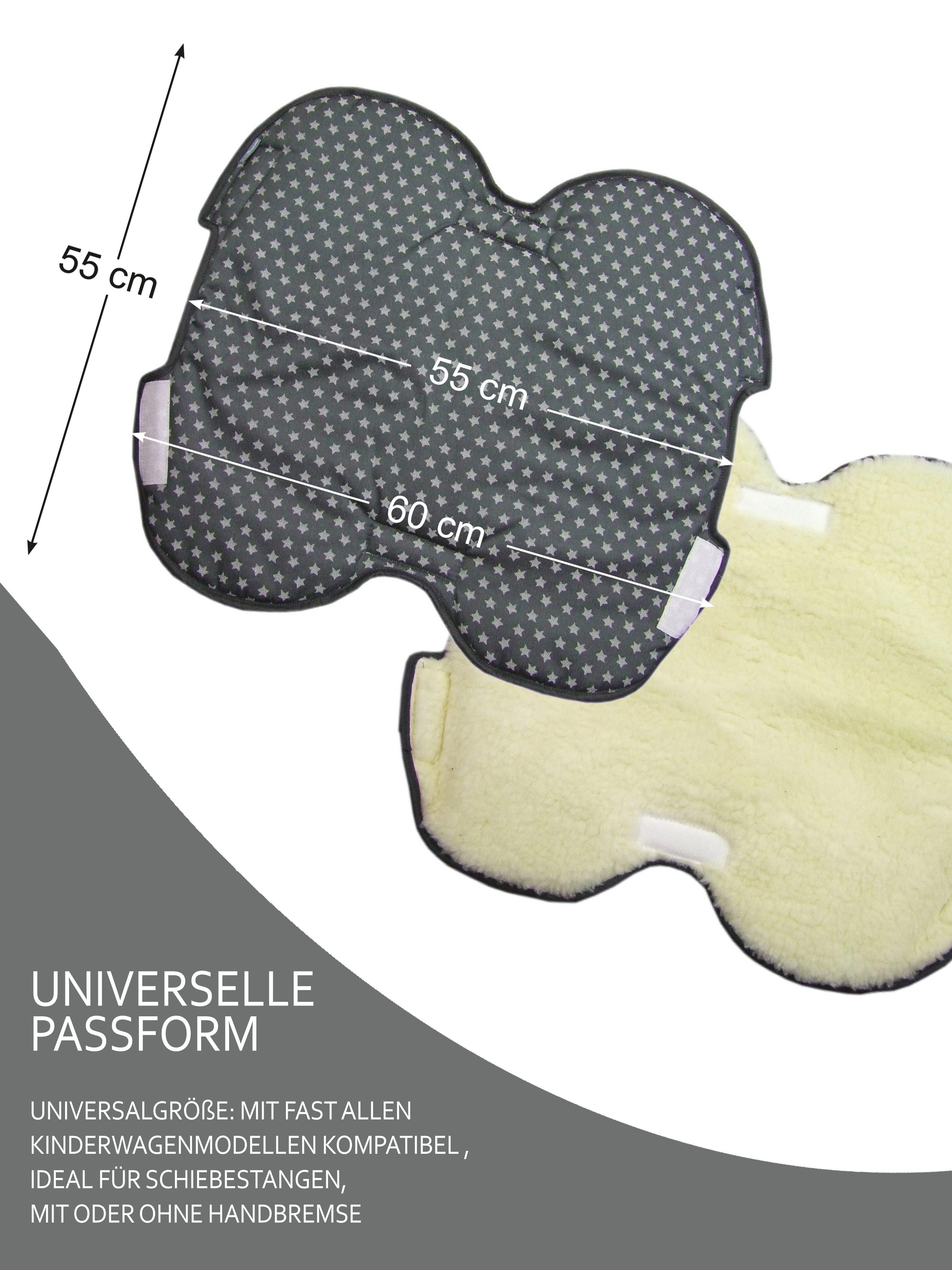 BambiniWelt by Rafael K. Kinderwagen-Handwärmer Handschuhe Muff Handwärmer Handmuff für Kinderwagen STERNE Wolle, Universalgröße
