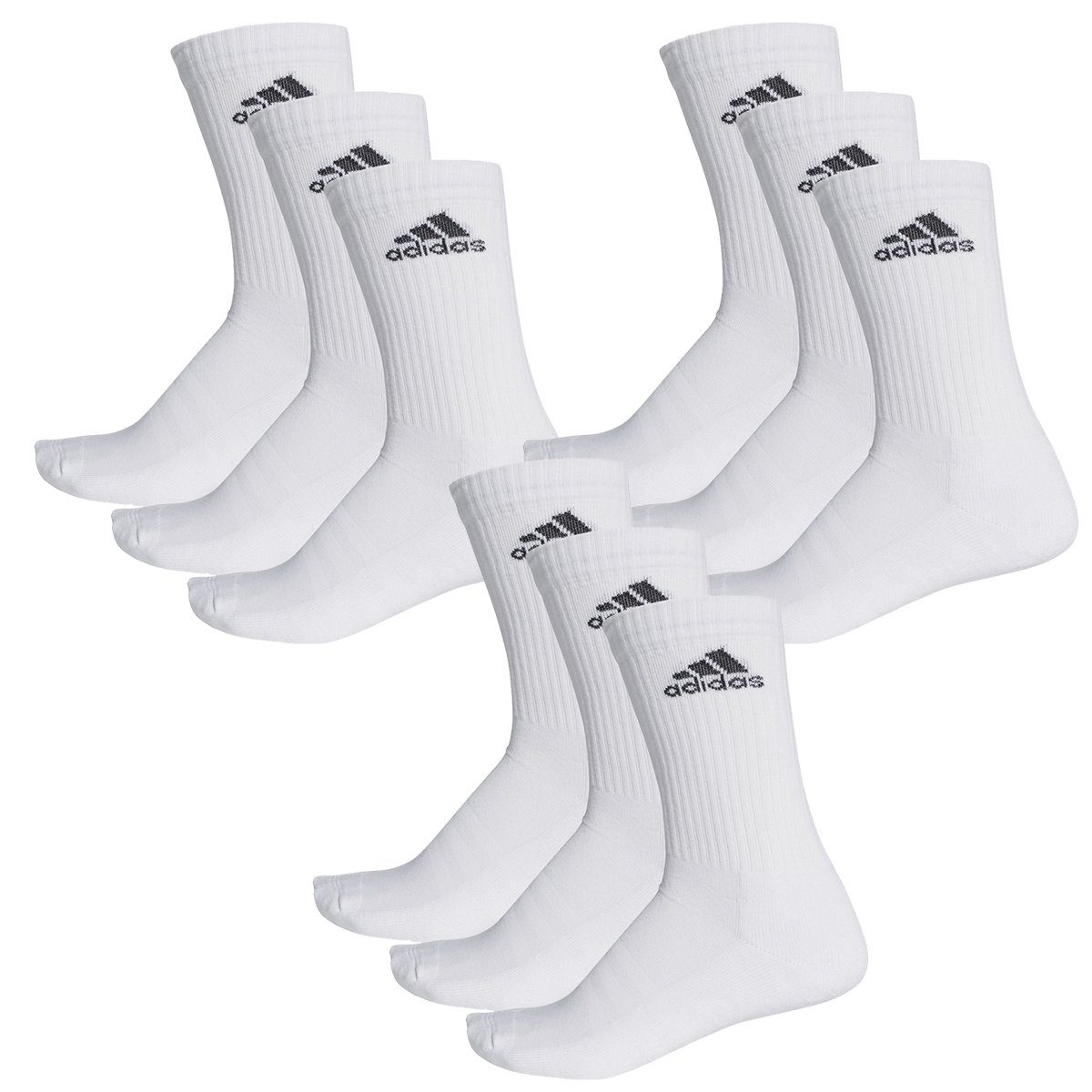 CREW 3S Socken White adidas (9-Paar) 9P CUSHIONED Performance