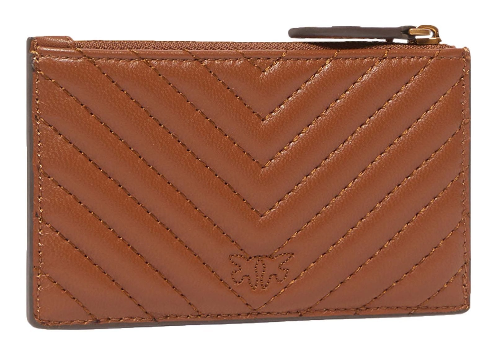 PINKO Kartenetui Cardholder Sheep Nappa Chevron, aus echtem Rindsleder