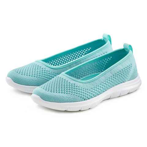 LASCANA Sneaker Ballerinas ultraleichter Slipper,Freizeitschuh aus Mesh, weicher Innensohle VEGAN