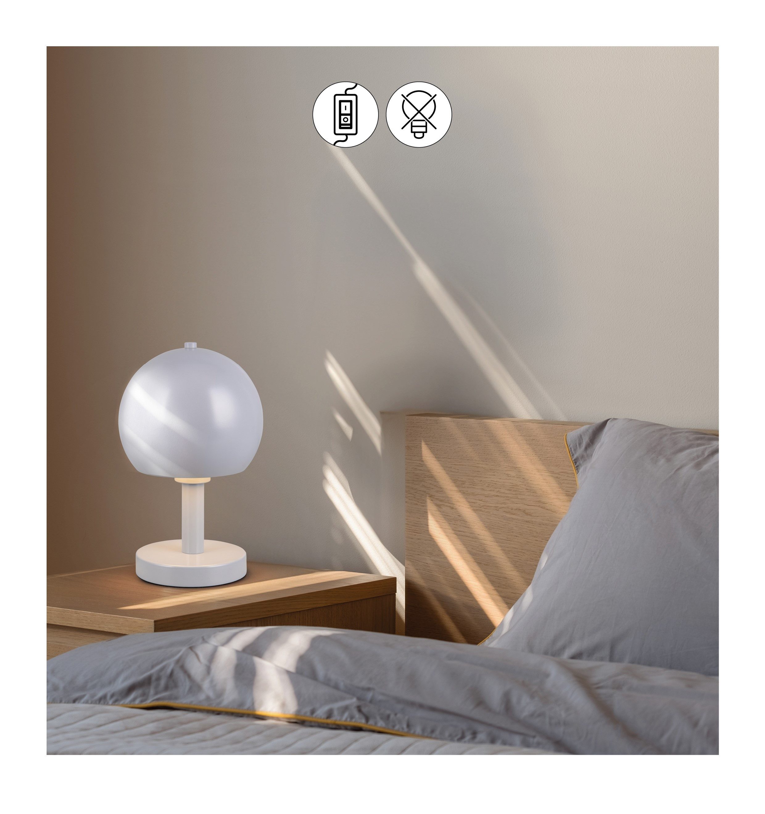 my home Schreibtischlampe Christelle, Deko Tischleuchte mit Metallschirm Ø 18cm Höhe 29cm, Ein-/Ausschalter, Leuchtmittel wechselbar, warmweiß - kaltweiß, exkl 1x E27 max 10W, indirektes Licht, Lichtaustritt nur nach unten