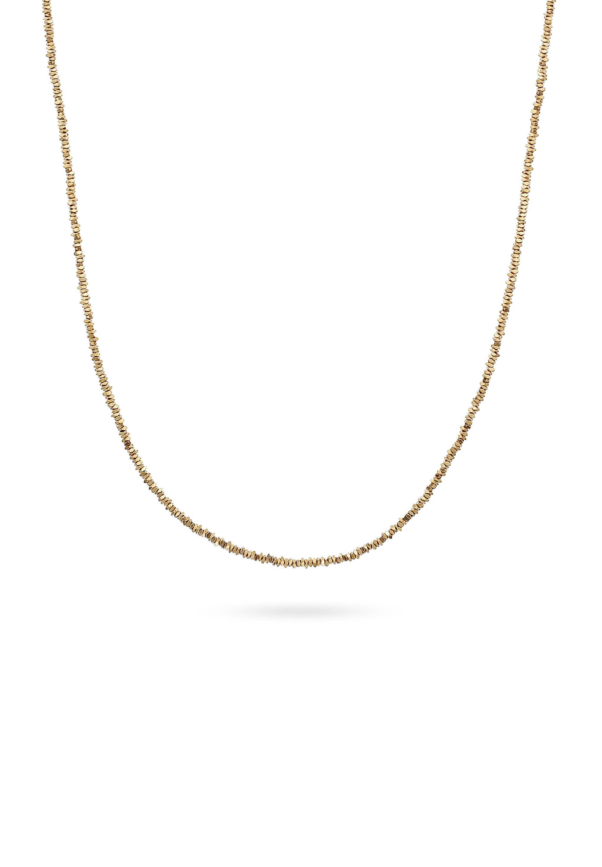Elli Kette mit Anhänger Perlen Synthetischer Hämatit Gold 925 Sterling Silber vergoldet