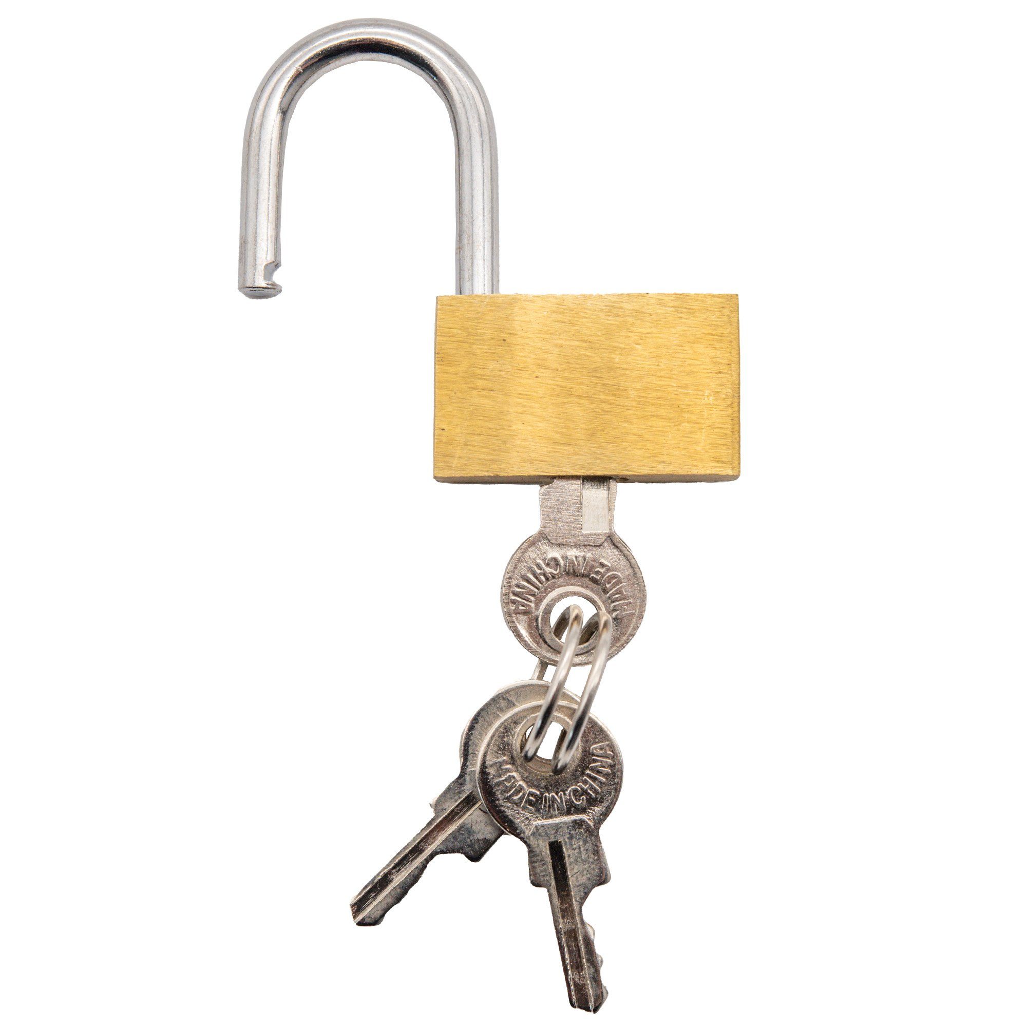 Best Choice Vorhängeschloss 3x Vorhängeschloss Schloss Bügelschloss, (3-tlg), Vorhangschloss, Kofferschloss, klein