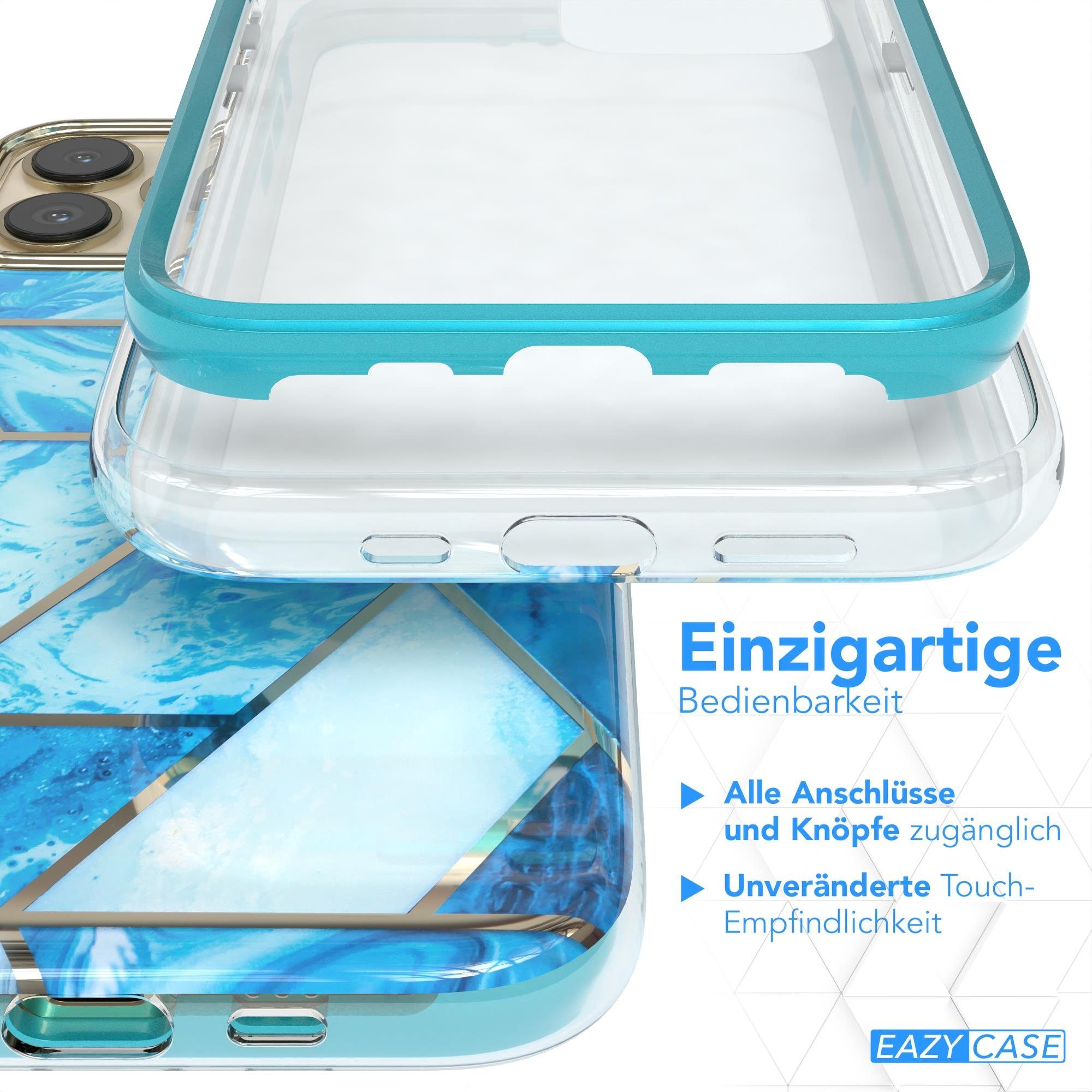 EAZY CASE Handyhülle IMD Fullcover Case für Apple iPhone 13 Pro Max 6,7 Zoll, Schutzfolie Schutzhülle mit Kameraschutz Komplettschutz Backcover Blau – Bild 3 von 5
