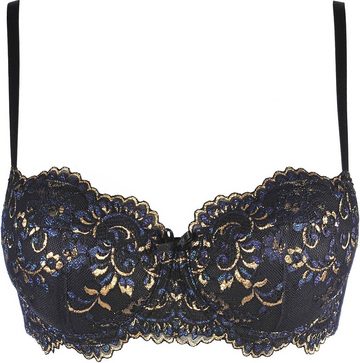 Axami Push-up-BH Push-Up BH schwarz mit Muster in blau-gold mit (einzeln, 1-tlg)