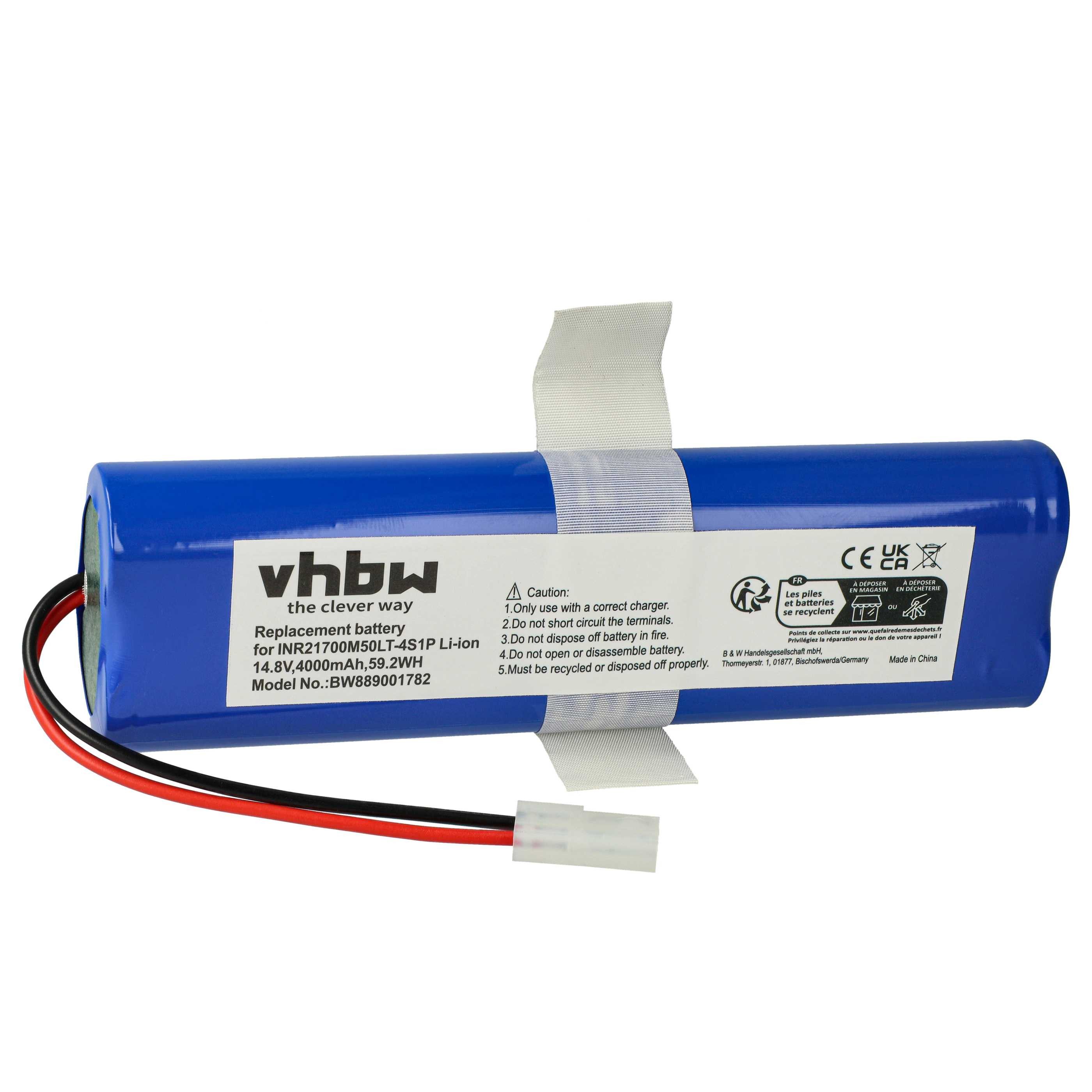 vhbw Akku passend für 360 S8+, S8 Plus, QH100005, Botslab S8 Plus Staubsauger-Akku Akku Li-Ion 4000 mAh (14,8 V, 1 St), Leistungsfähiger Austausch-Akku für Ihren Saugroboter