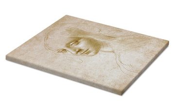 Posterlounge Leinwandbild Leonardo da Vinci, Studie eines Engelgesichtes der Felsgrottenmadonna, Illustration