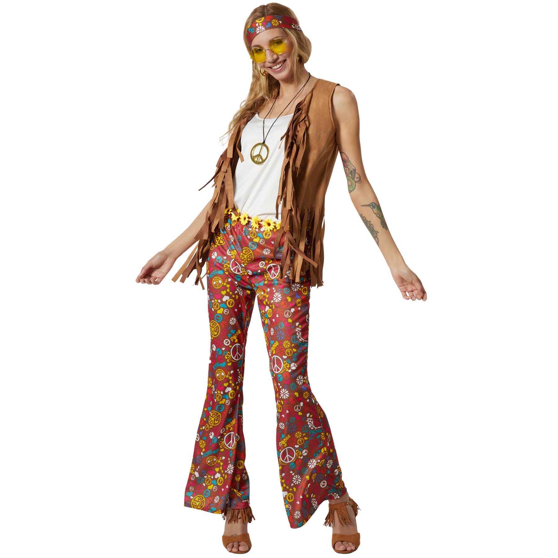 dressforfun Hippie-Kostüm Damenkostüm, Braune Weste und Hose mit passenden günstig online kaufen