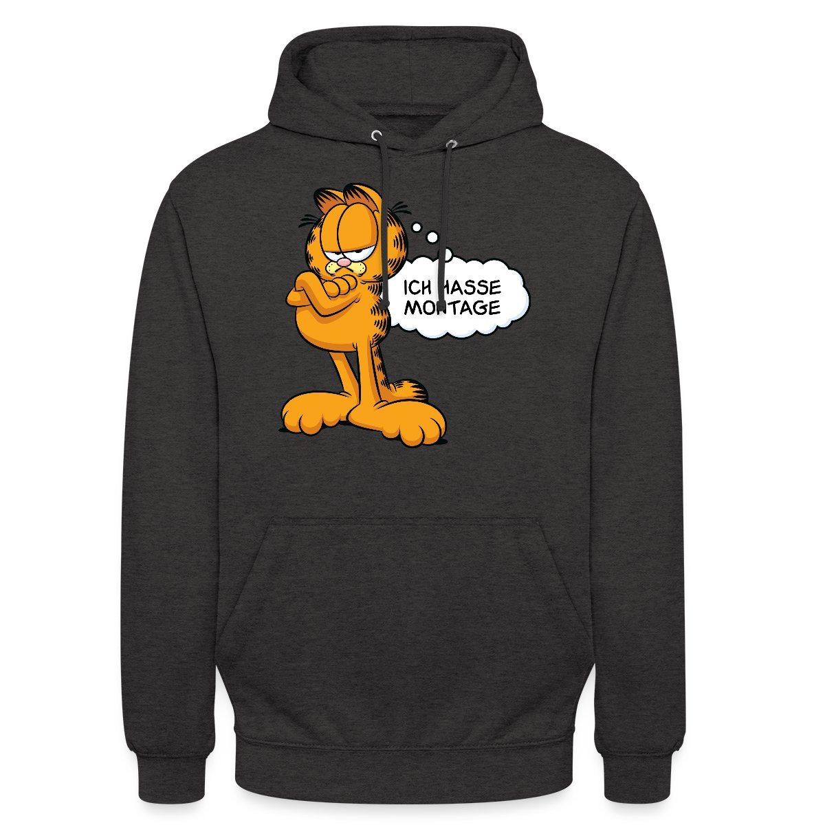 Hoodie Garfield Ich Hasse Montage Lustiger Spruch Unisex Hoodie