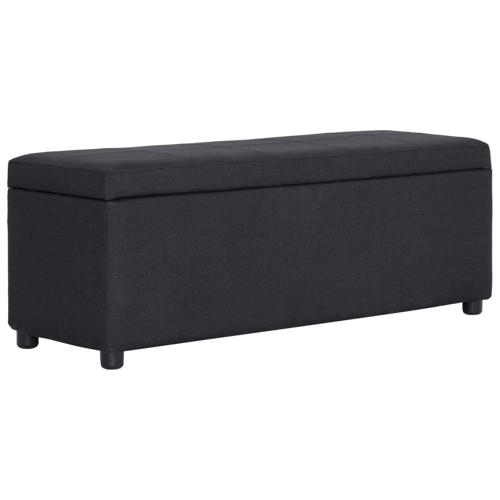 furnicato Truhenbank Bank mit Staufach 116 cm Schwarz Polyester