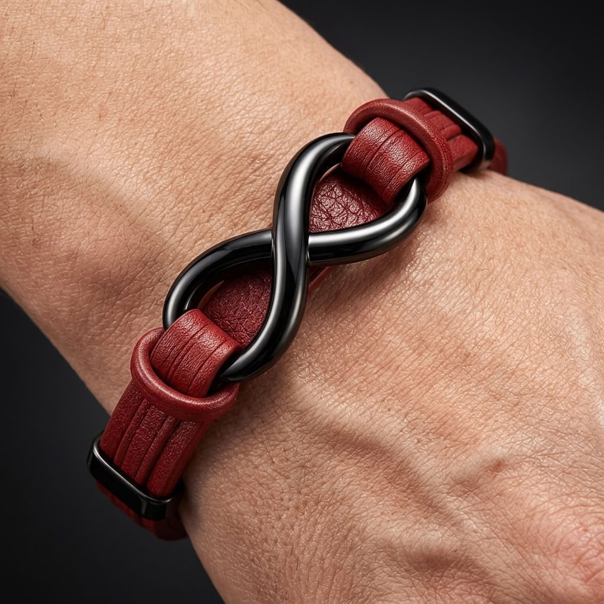 UNIQAL.de Lederarmband Unendlichkeit Leder Armband "INFINITY" Herren (Edelstahl, Echtleder, Casual Style, Handgefertigt), Designed in Germany – Bild 5 von 5