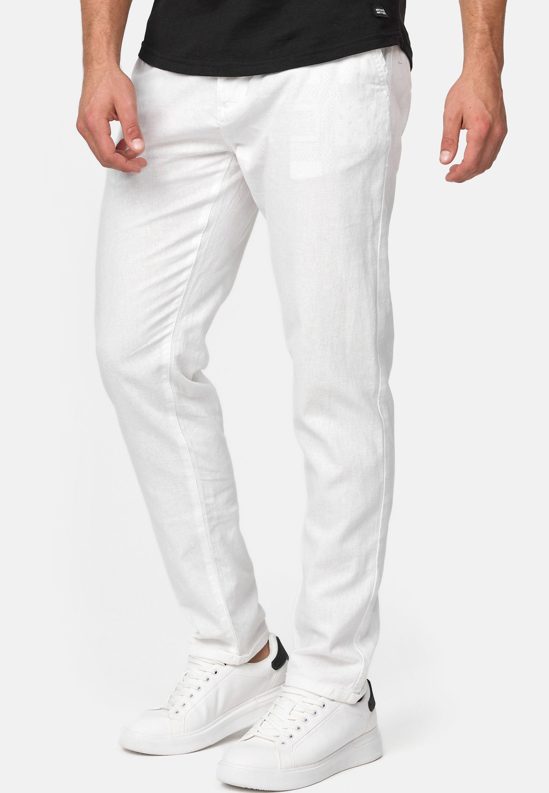 Indicode Leinenhose Herren Bryne Sommerhose Leinen Herrenhose mit 4 Taschen, Leinen,- Baumwollgemisch