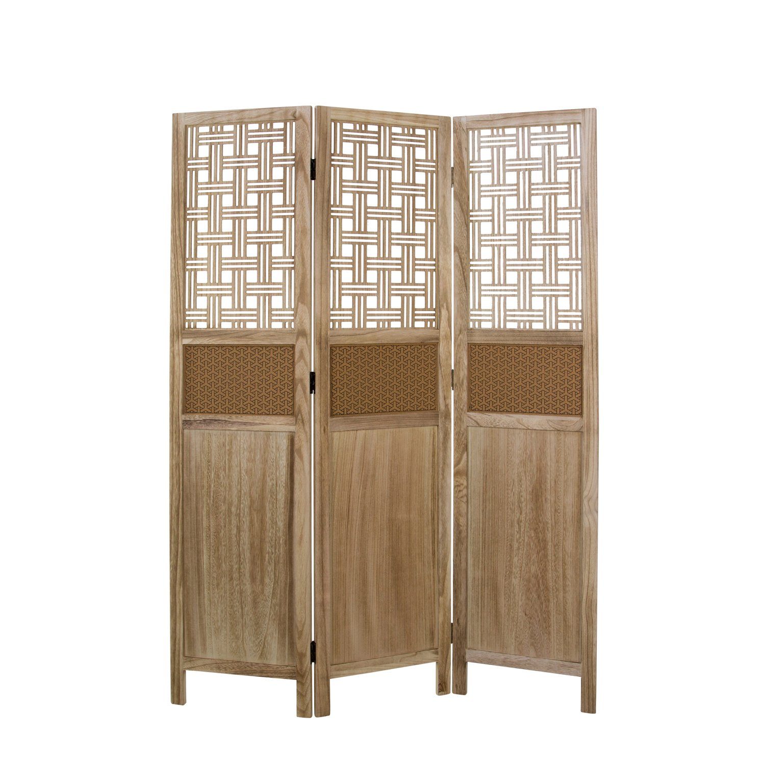 Homestyle4u Paravent Raumteiler Holz Trennwand Natur günstig online kaufen