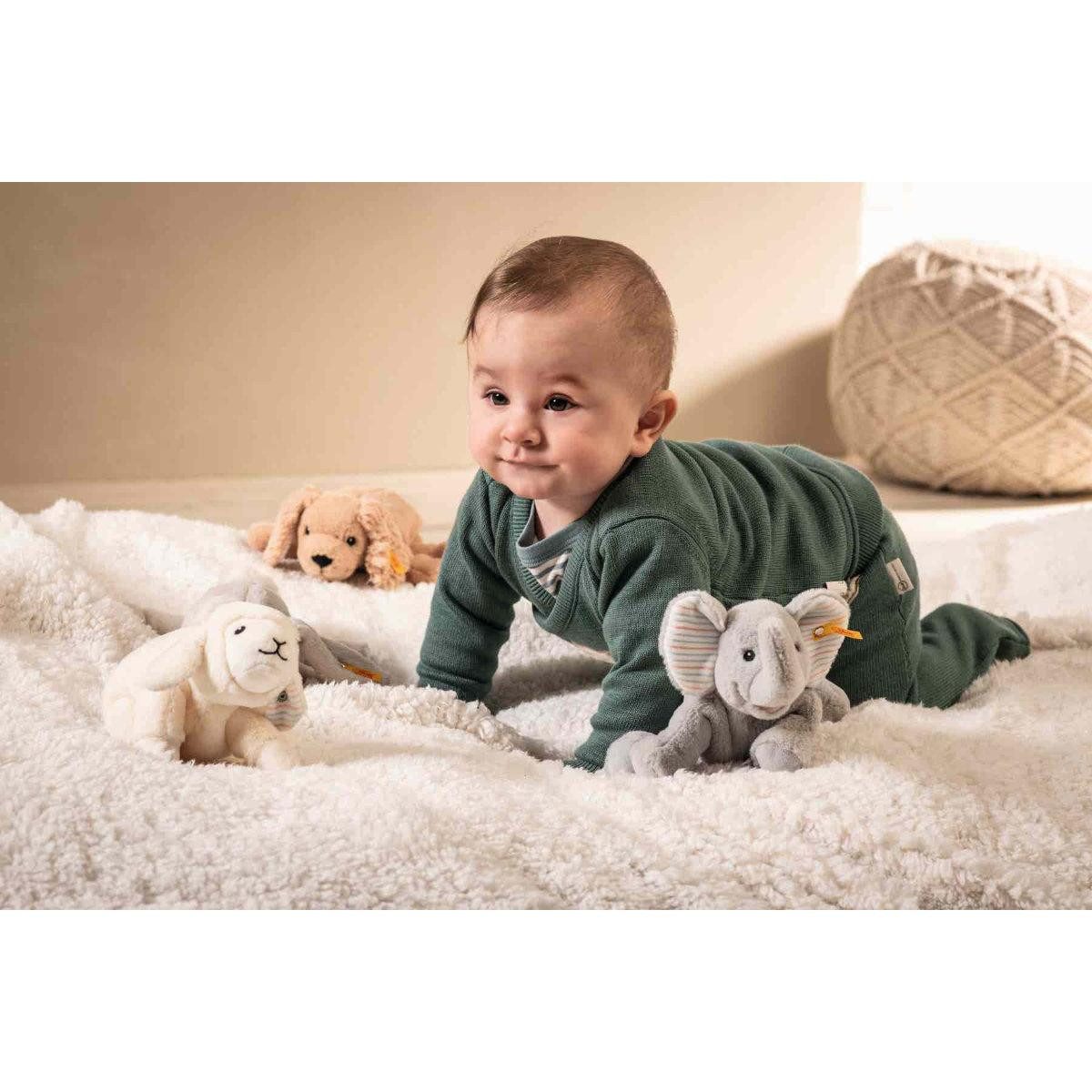 Steiff Kuscheltier Kuscheltier Soft Cuddly Friends Lamm Floppy Linda Weiß (20cm)