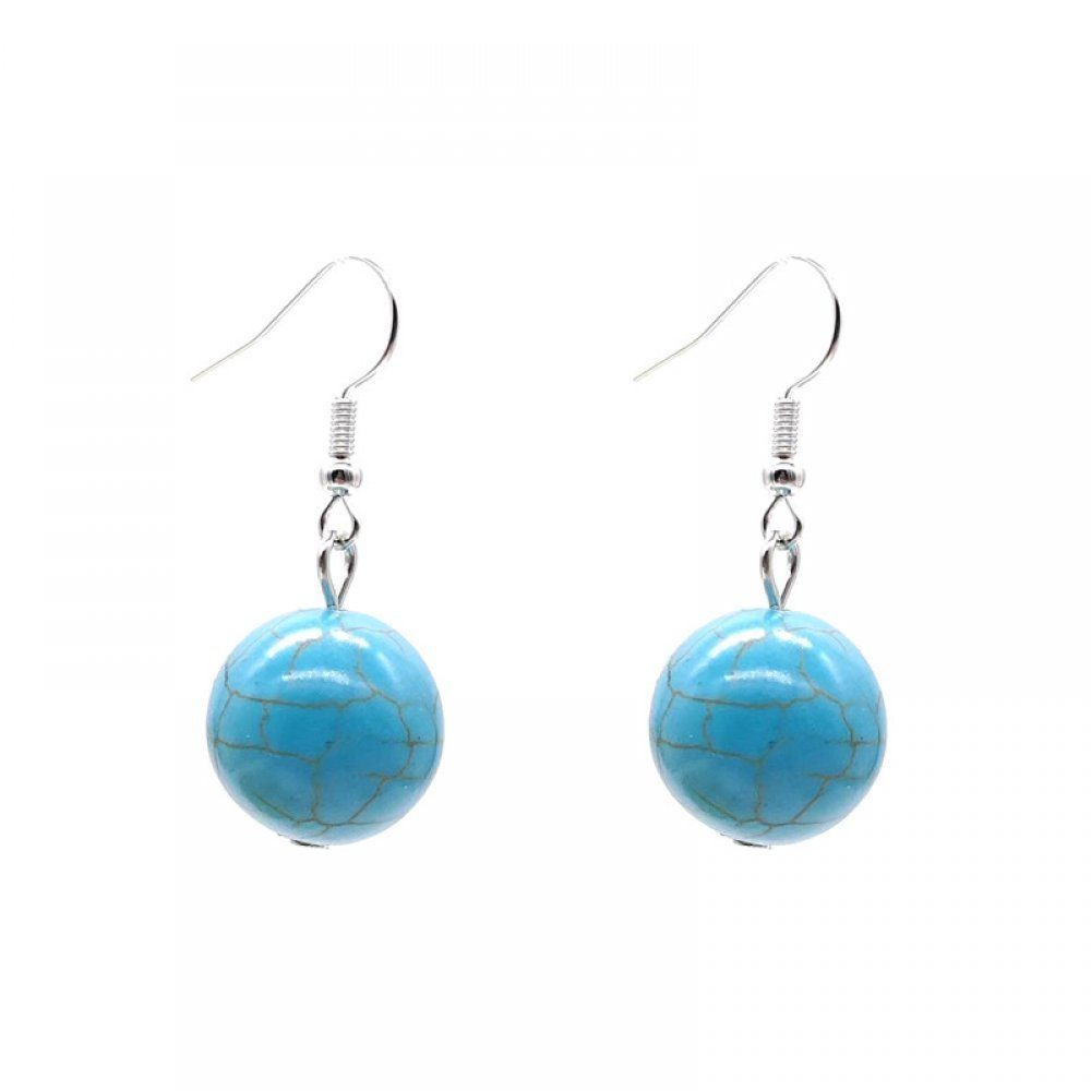 Ohrclip-Ohrringe Blaue Paar in Invanter Ohrstecker (1-tlg), Geschenktüte Inklusive Retro-Kugelform perlenförmige
