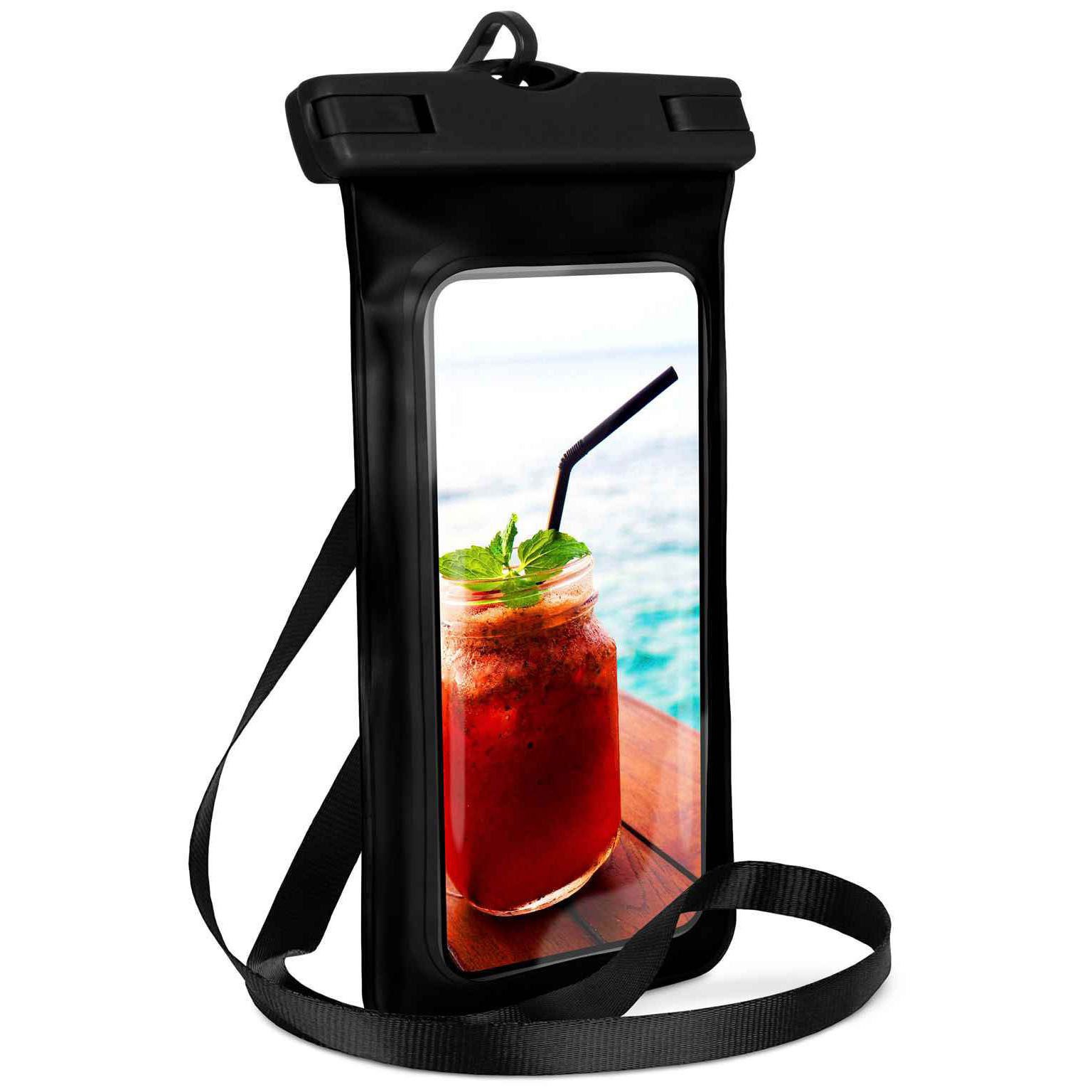 ONEFLOW Handyhülle für Sony Xperia XZ Wasserdichte Tasche BeachBag Schwarz 5,2 Zoll, Hülle mit Touch Kamera Fenster IPX8 Unterwasser-Tasche zum Schwimmen