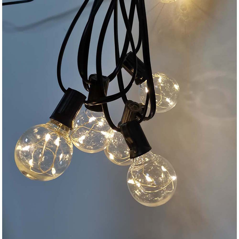etc-shop LED Dekolicht, LED-Leuchtmittel Warmweiß, Garten Fairy Birnen Außenlichterkette verbaut, lights fest Lichterkette Edison klar