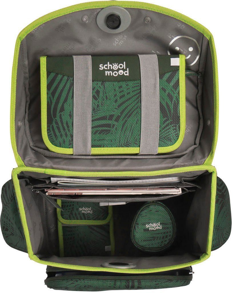 SCHOOL-MOOD® Schulranzen Timeless, Daniel (Dinosaurier) (Set, 7-tlg), mit LED-Patchy; aus recyceltem Material