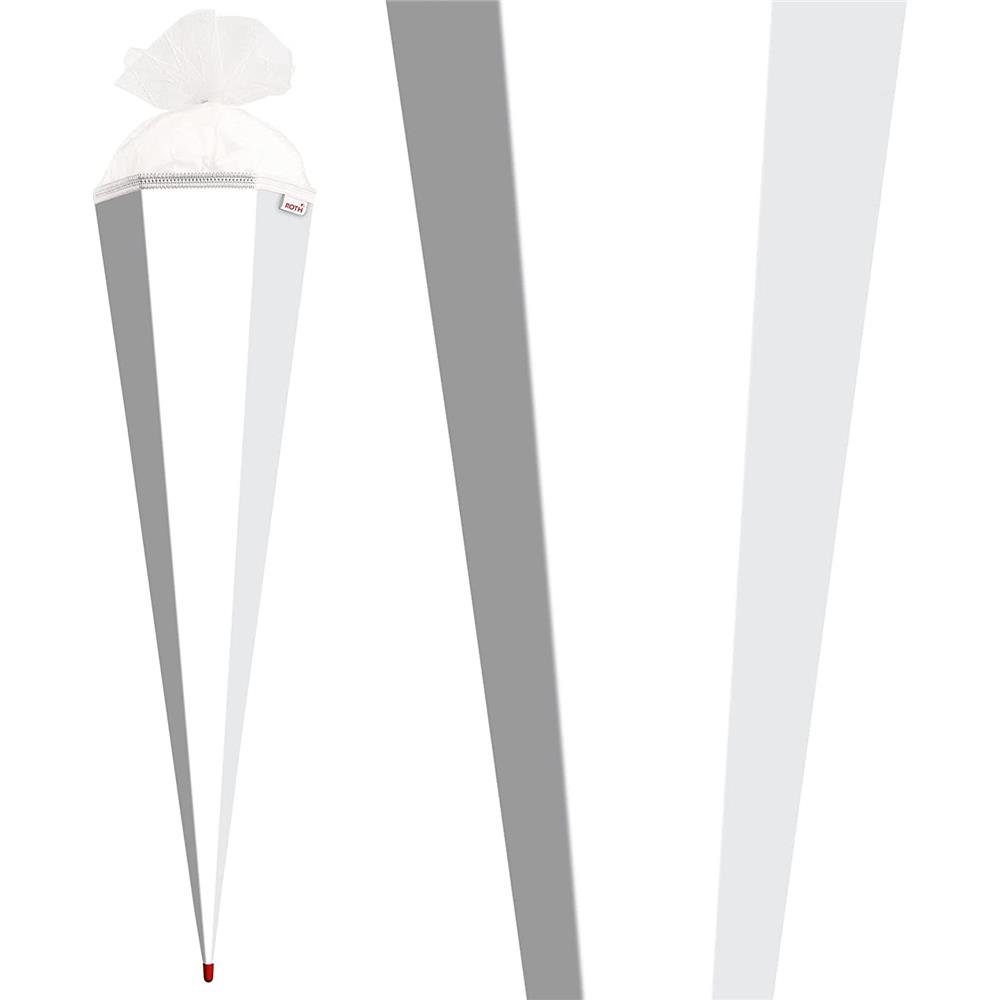 Roth Schultüte XXL-Bastelschultüte Weiß, 100 cm, eckig, mit Tüllverschluss, Zuckertüte für Schulanfang